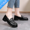 SUNTEK小皮鞋女英伦风2023年新款平底黑色圆通乐福鞋春秋透气工作单鞋