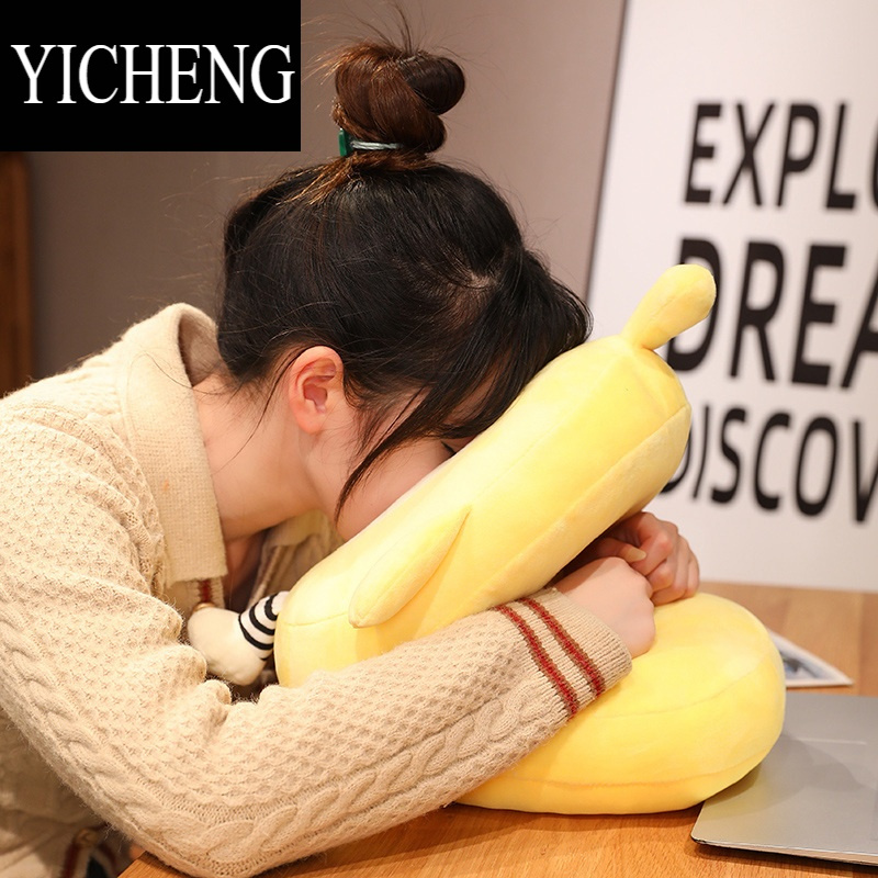 YICHENG夏季冰丝蛋仔午睡枕小学生教室儿童中午趴枕办公室午休器小枕头