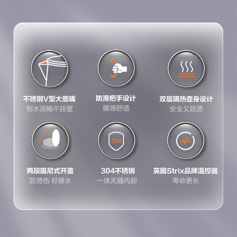 苏泊尔电热水壶家用大容量304不锈钢内胆双层饮水机开水热水壶SW-17J81A高清大图