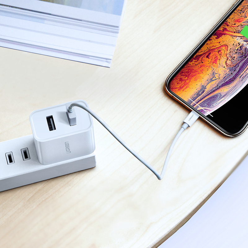 绿联30636 3.1A多口充电器 通用华为苹果iphoneXs 5V2a双USB两口快充插头