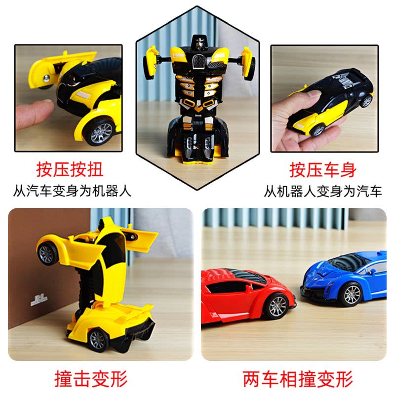 儿童玩具车碰撞一键变形玩具汽车机器人男孩惯性警车赛车礼物3750图片