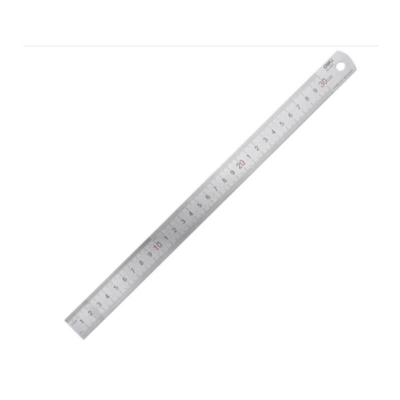 得力(deli)30cm不锈钢直尺 测量绘图 刻度尺子 带公式换算表 办公用品 8463图片