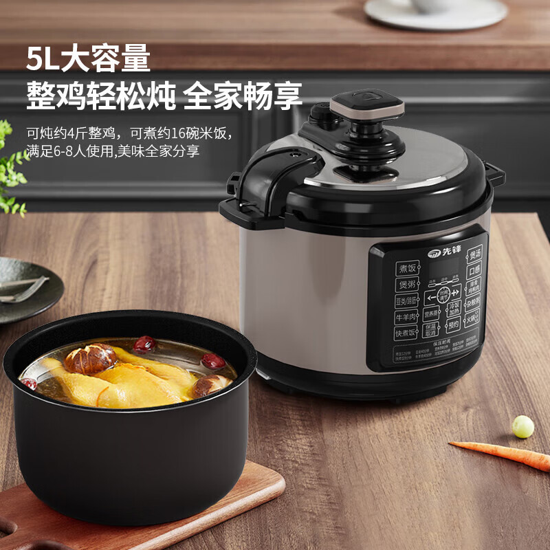 先锋 QT-X1-50-B-D 电压力锅 5L聚享容量 1000W大火力 24小时预约 70kPa高压快煮高清大图