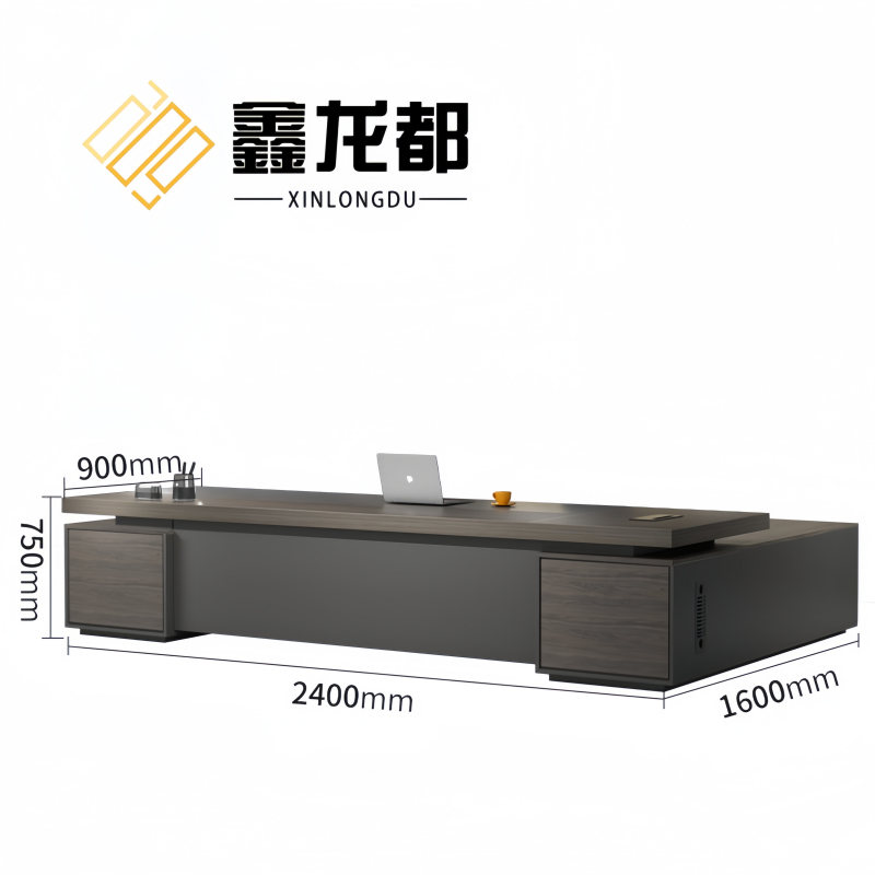 鑫龙都木制办公桌2.4米张高清大图