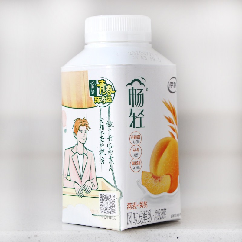 伊利畅轻风味发酵乳 燕麦黄桃 250g