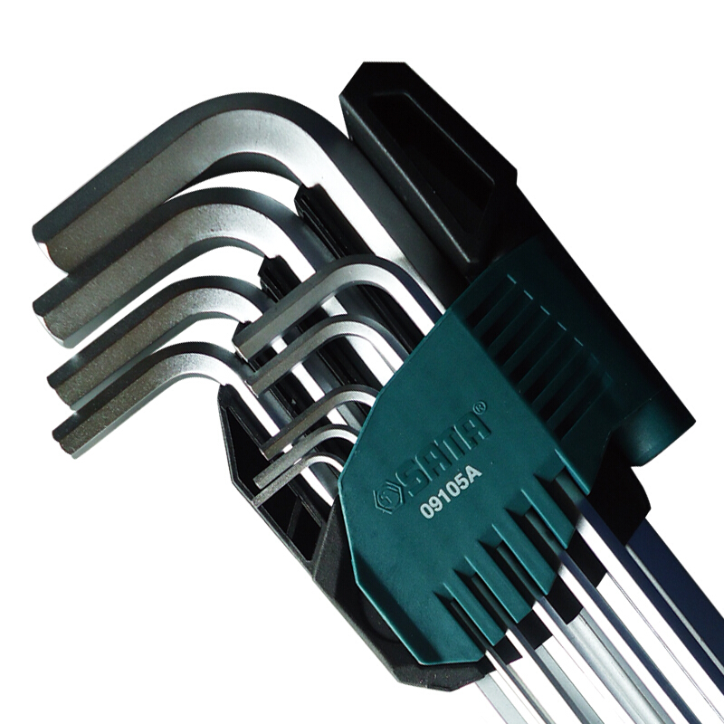 世达(SATA)9件铬钒钢加长球头内六角扳手组套 内六角螺丝刀扳手 09105A 1套(2套起送)高清大图