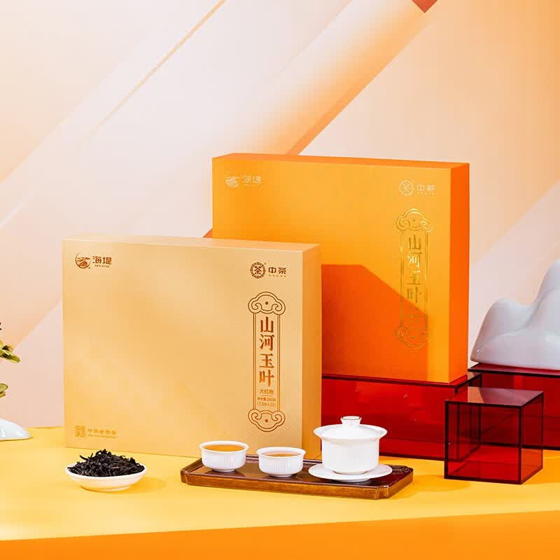 中茶小种红茶叶送礼茶叶礼盒送人 送伴手礼小礼品长辈 海堤•山河玉叶-红茶礼盒240g高清大图