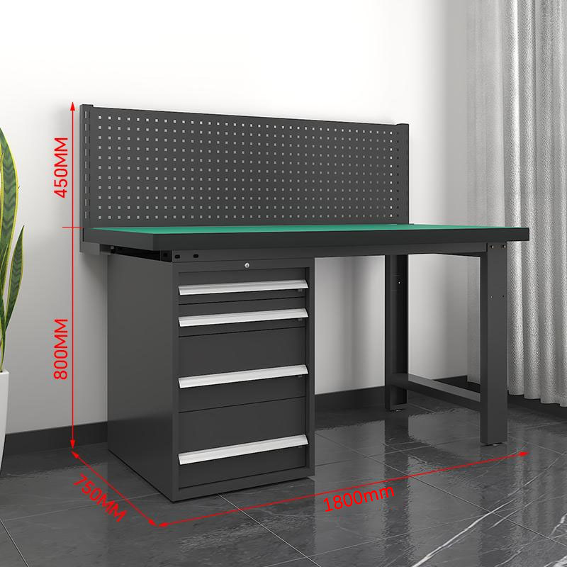 鑫金虎 防静电工作台车间流水线操作台工厂维修检验桌重型钳工台 偏四抽+单挂板1.8m高清大图
