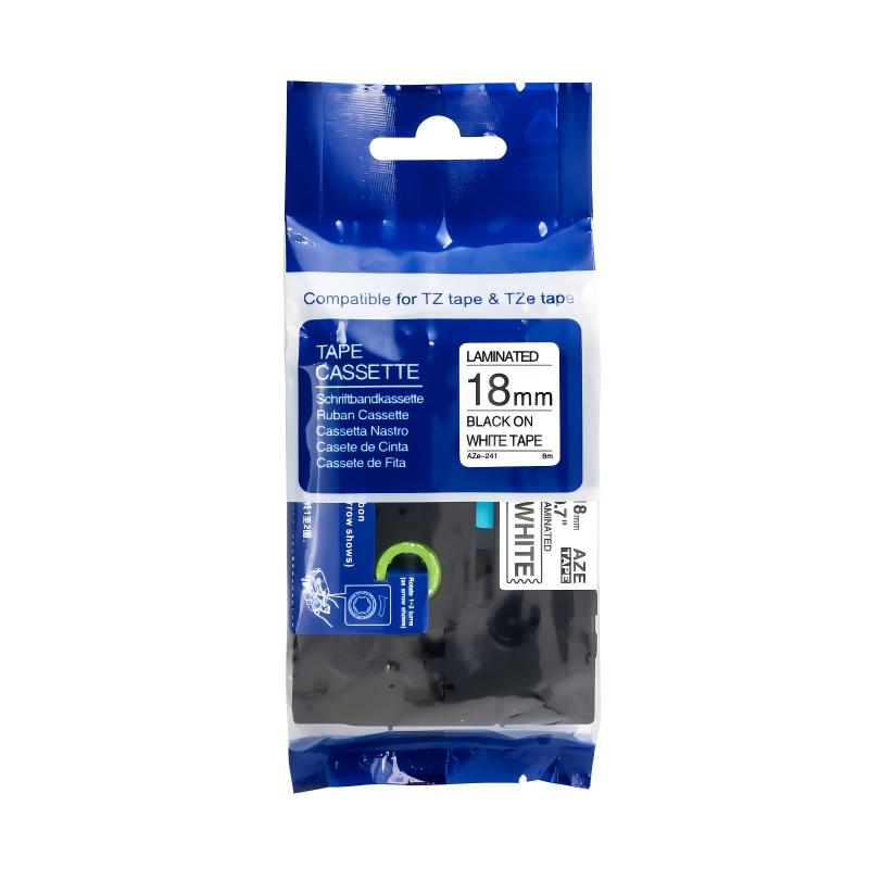 爱墨 AZE-241标签色带白底黑字18mm /个高清大图