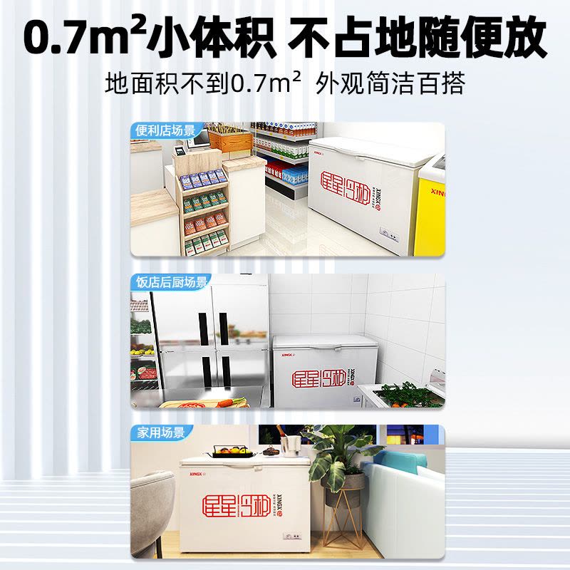 星星(XINGX) BD/BC-305E 305升 商用大柜 顶开门 冷藏冷冻转换柜 强效压缩机 卧式冷柜图片