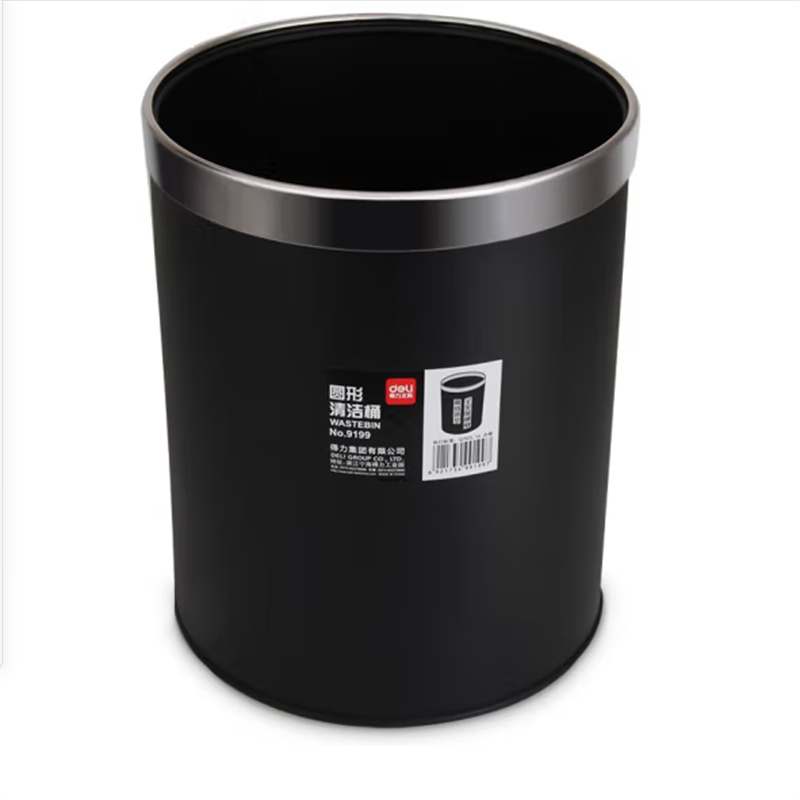 得力(deli)9199清洁桶(单色)(只)235*290mm金属桶身圆形敞口家用办公用品