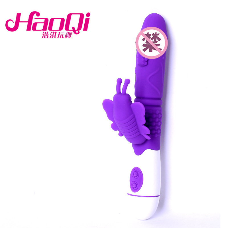 浩淇玩趣变频双震兔子振动棒按摩器非伸缩转珠棒 震动棒女用器具成人情趣用品 女性自慰器防水静音按摩棒棒