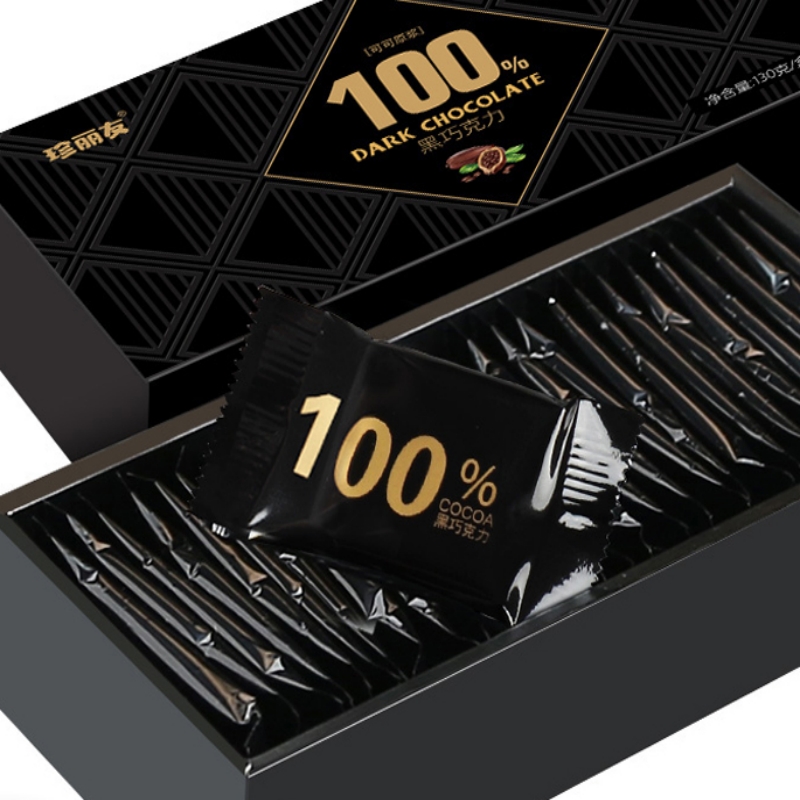 珍丽友俄罗斯风味每日纯黑巧克力减低0o无糖精可可脂卡健身小零食品 110g/盒舒缓情绪补充能量高清大图