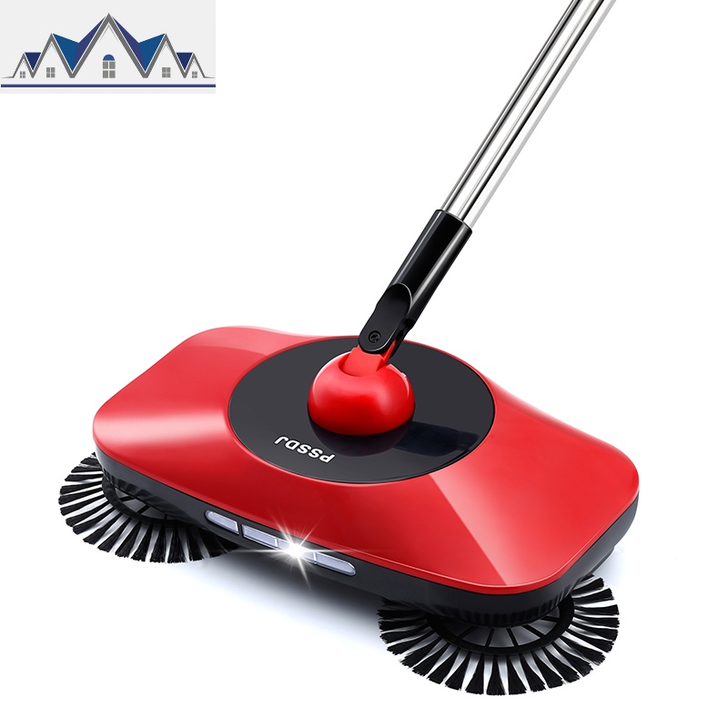 扫把套装扫帚簸箕组合扫地机手推扫地拖地一体机扫地家用笤帚 三维工匠 热销款经典红（升级照明款）
