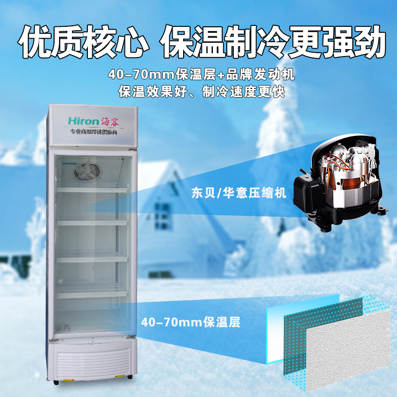 海容(hiron) 400升立式商用玻璃门 风直冷展示冰柜 冷藏保鲜冷柜 饮料柜茶叶柜饮料柜酒柜展示柜 SC-400