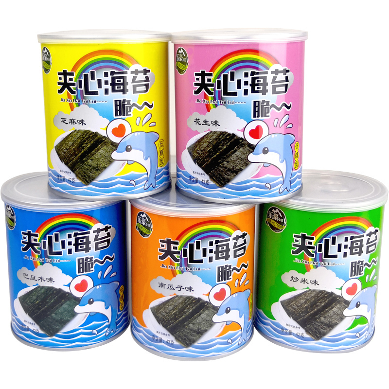 乐豪小苔 夹心脆 40g/罐 10罐 5种口味海苔