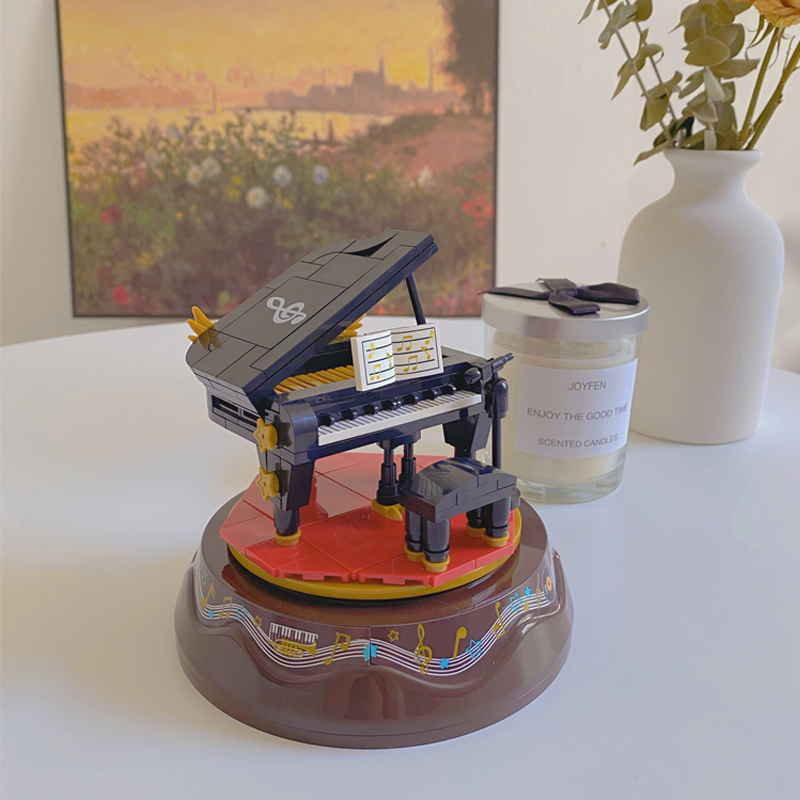 钢琴八音盒八音盒拼装diy手工女生生日礼物女孩音乐积木创意玩具