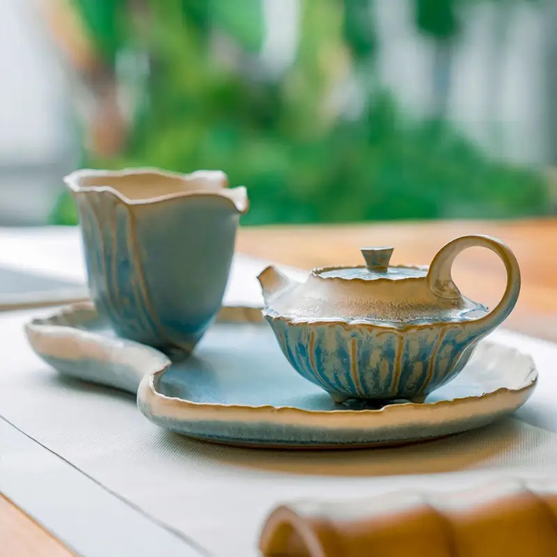 万仟堂(Edenus) 茶具套装 陶瓷功夫茶具高档茶具礼盒家居商务茶具节日送礼 清荷 清荷茶具礼盒 7头高清大图