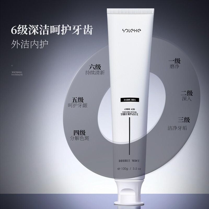 和风雨 小苏打氨基酸 美白口香牙膏(双重薄荷)高清大图