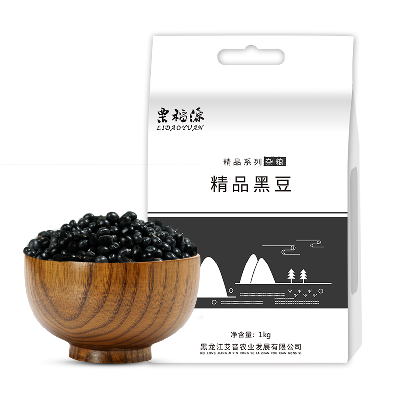 栗稻源 东北杂粮精品黑豆1kg(五谷粗粮 绿芯黑豆无染色 可打豆浆 真空包装)免邮