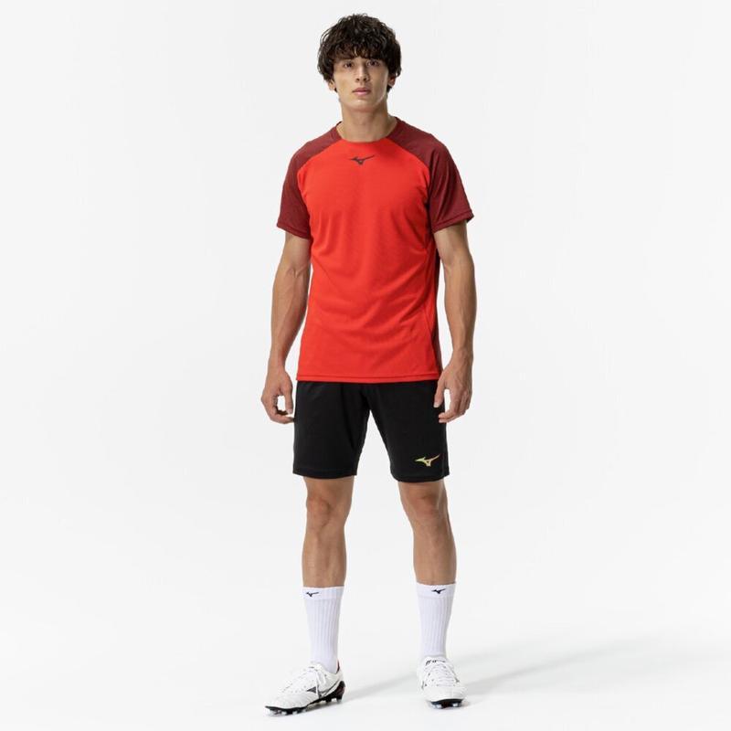 Mizuno运动透气短袖T恤男款拼色两面穿速干足球训练服