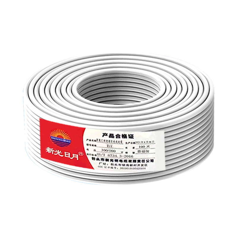 新光日月聚氯乙烯绝缘软电线电缆护套线 RVV(白/黑)(5芯)1平方/每米