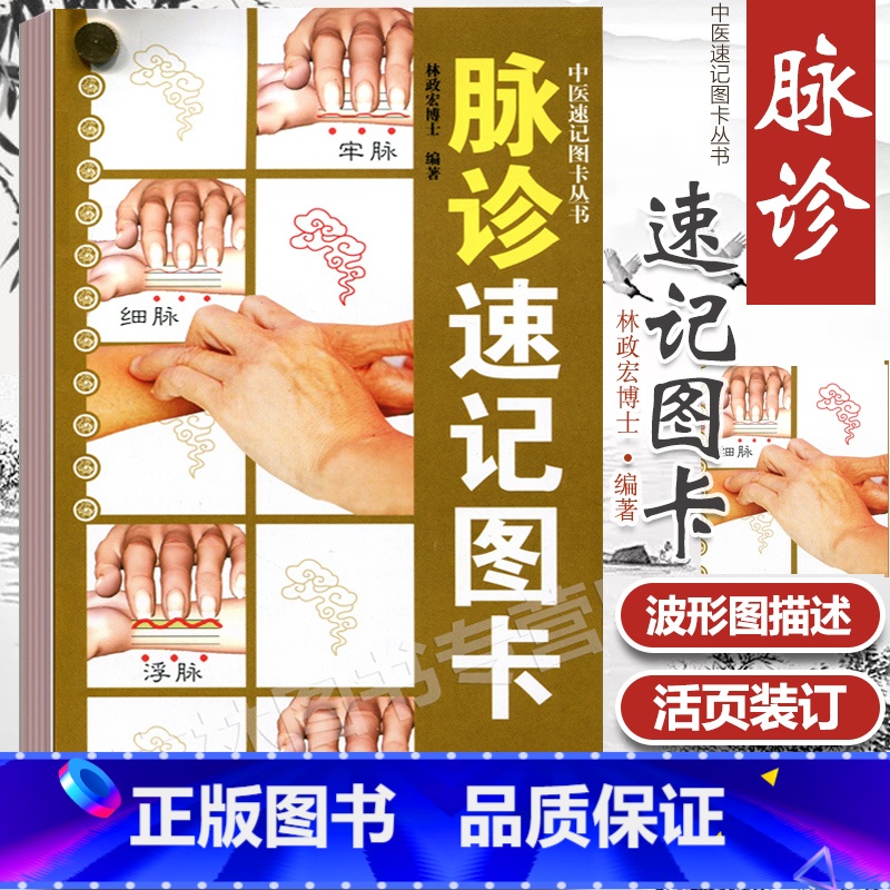 [正版]脉诊速记图卡 中医速记图卡丛书脉诊脉经中医速记入门基础教程中医书籍搭脉诊一学就通自学把脉彩图手册图解