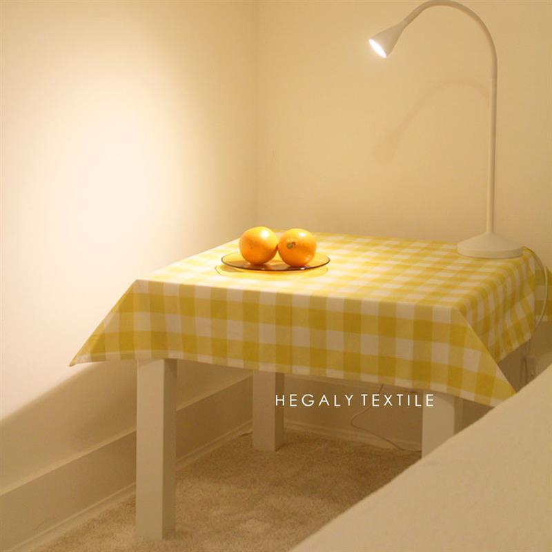 hegaly | 经典黄色格子桌布含棉双面北欧简约野餐布餐桌布餐巾垫