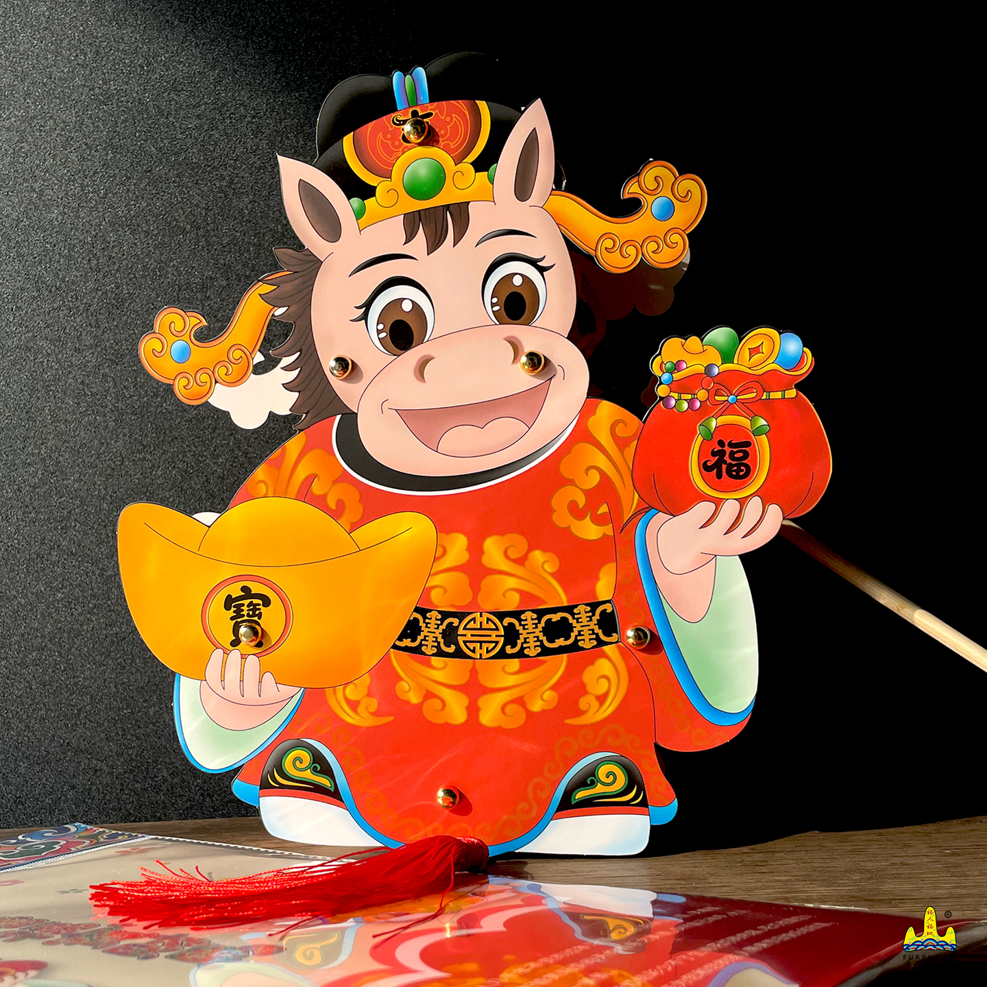 马年国风儿童手工灯笼diy材料包过年创意手提led发光卡通2026新款灯笼高清大图