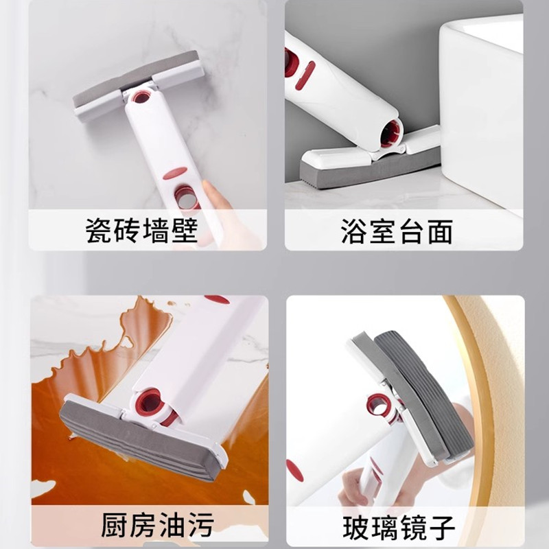 [补贴10%]多功能桌面懒人迷你小拖把手持免手洗海绵吸水卫生间厕所厨房家务高清大图