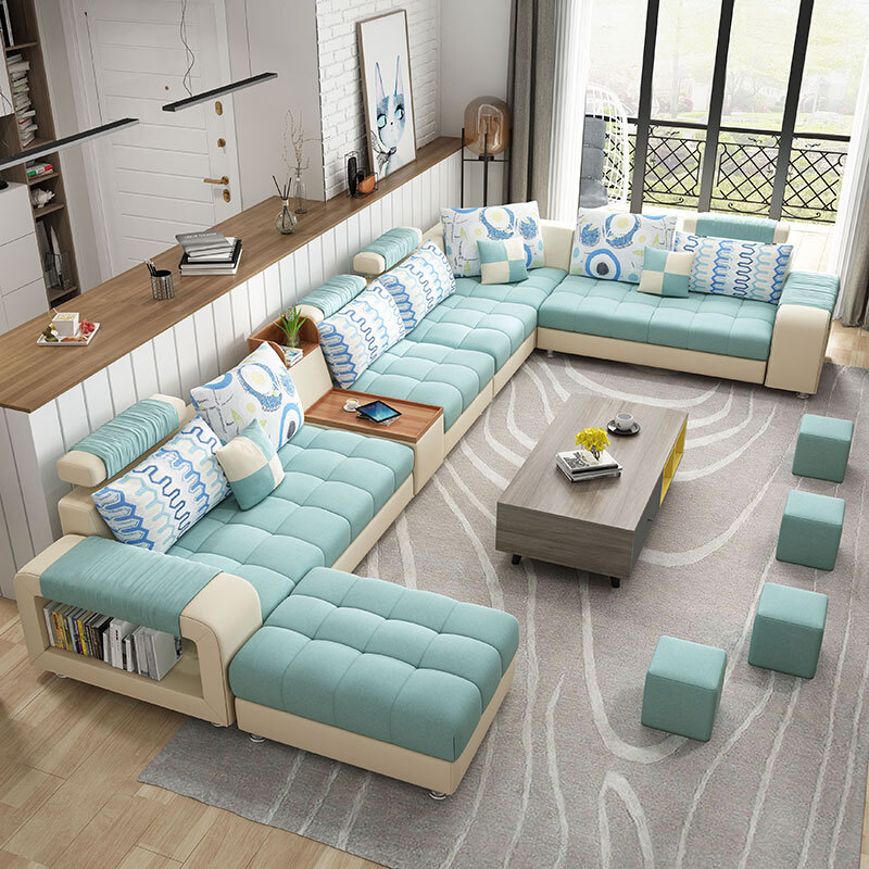 布艺沙发可拆洗现代简约大小户型客厅转角组合u型套装经济型整装安心