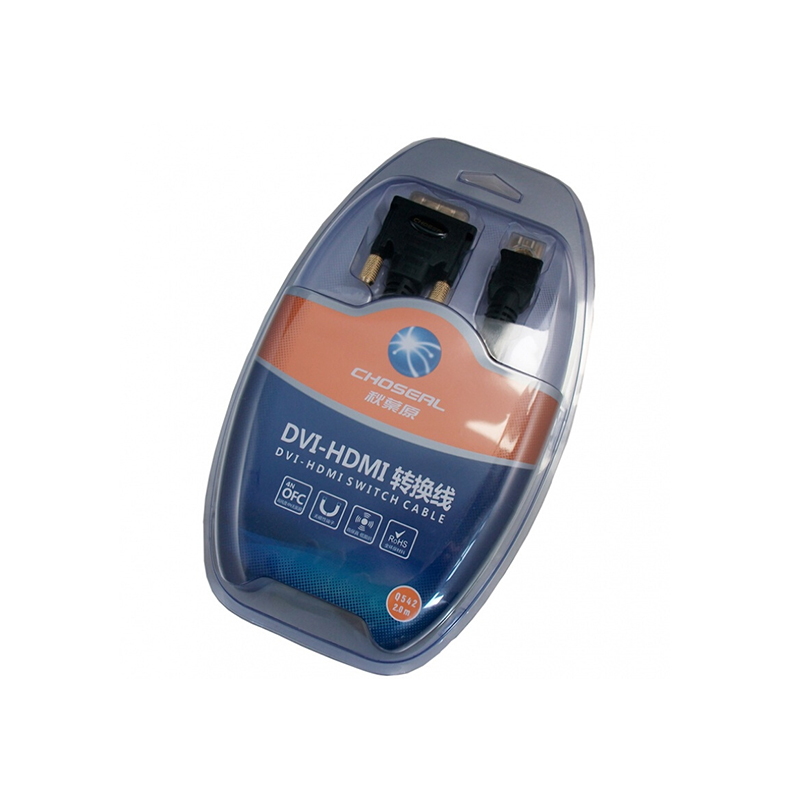 秋叶原(CHOSEAL) Q-542 5.0m DVI-HDMI线 高清转接线(计价单位:根)黑色