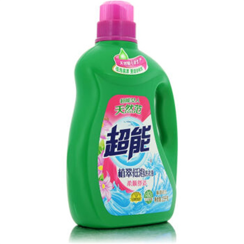 超能 柔顺舒适植翠低泡洗衣液 2.5kg/瓶