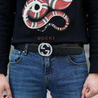 GUCCI 古驰 Signature腰带男士新款双G金属板扣皮带(男女同款)411924 CWC1N