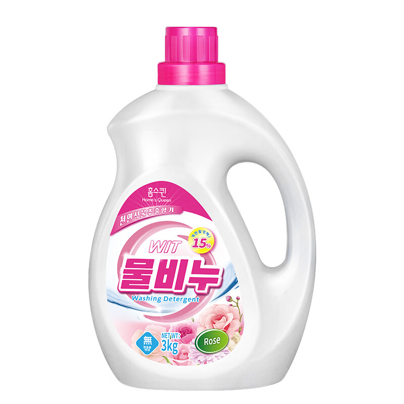 虹丝克润洗衣液6KG 家庭装深层洁净去污除味柔顺洁净衣物清新花香持久留香 玫瑰花香3KG*2瓶高清大图