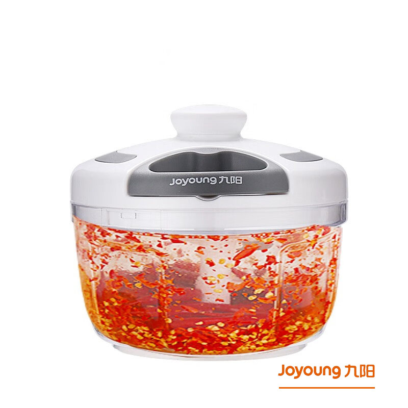九阳(Joyoung)蒜泥器 家用拉蒜器捣蒜器多功能料理机搅切菜器碎辣椒神器 S0332 340mL 白色 单套装