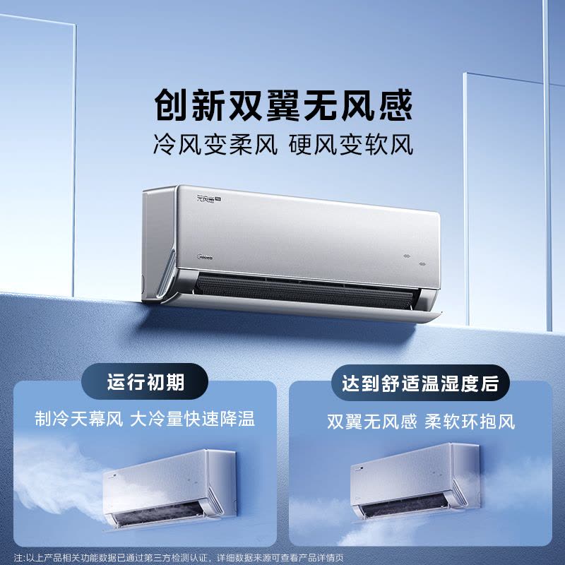 美的空调官方正品家用无风感云朵WF1 PRO母婴级空调新一级能效变频大1.5匹除湿挂机KFR-35GW/N8WF1Pro图片