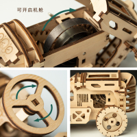若态若客齿轮之械 木质机械传动模型3d立体拼插拼图创意diy手工拼装模型玩具男孩 LK401越野拖拉机