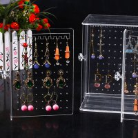 就业简约创意亚克力耳环盒子透明耳钉挂饰品展示盒家用生活日用收纳用品首饰塑料整理收纳盒