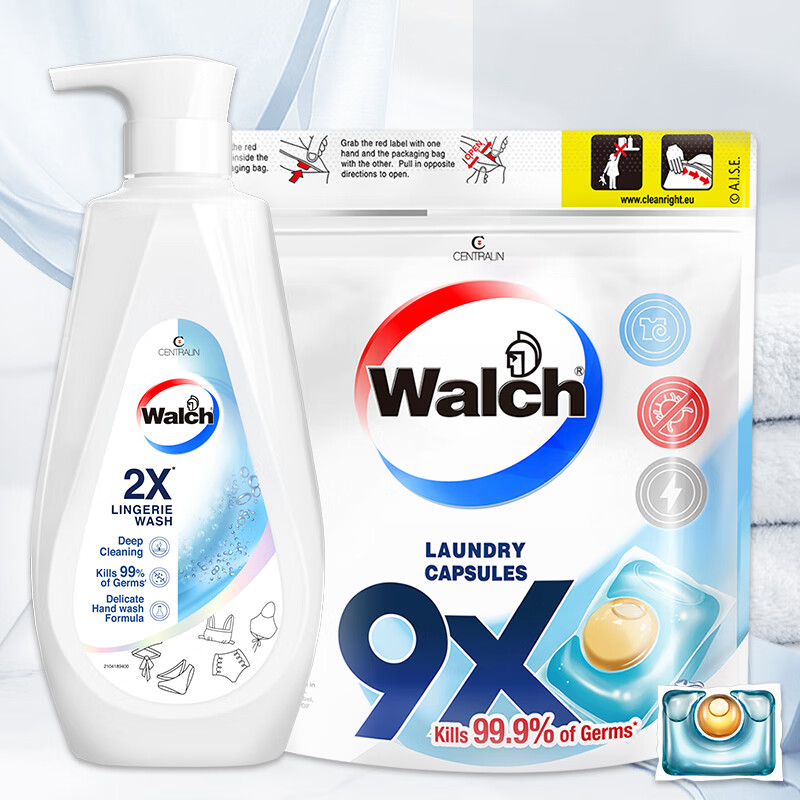 威露士 除菌洗护套装 2X除菌内衣净500ml+9X杀菌洗衣凝珠12g*20粒袋装