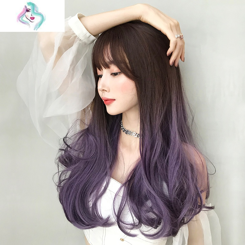 假发女长发自然渐变色长卷发网红紫色微卷lolita全头套你那么美