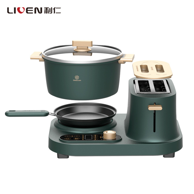 利仁(Liven)多士炉 G-9 家用多功能三合一早餐机烤面包烤吐司煎蛋煮面电热锅网红三明治机