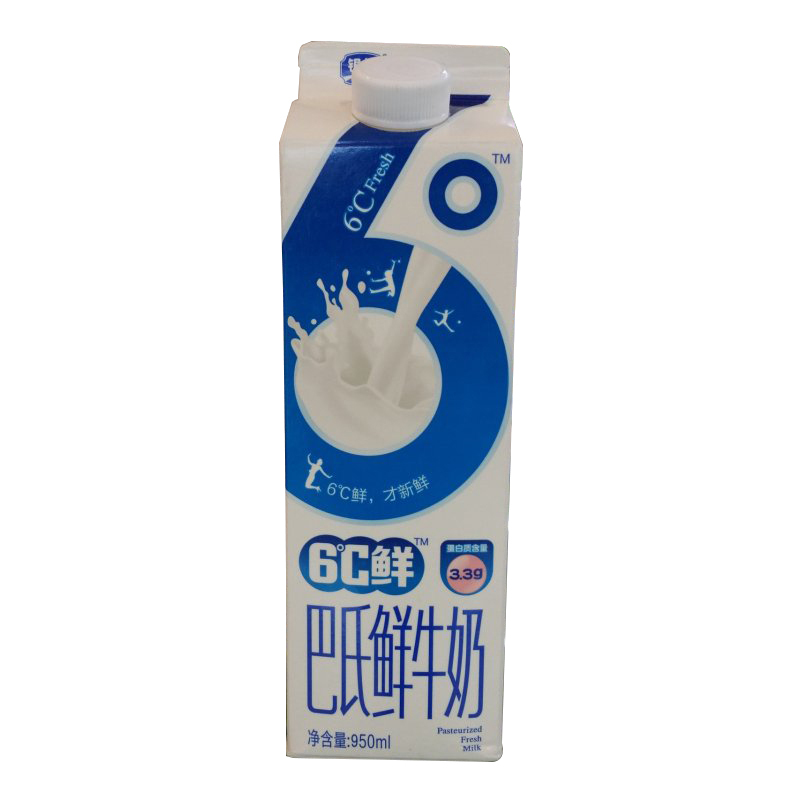 银桥6°C鲜巴氏鲜牛奶950ml