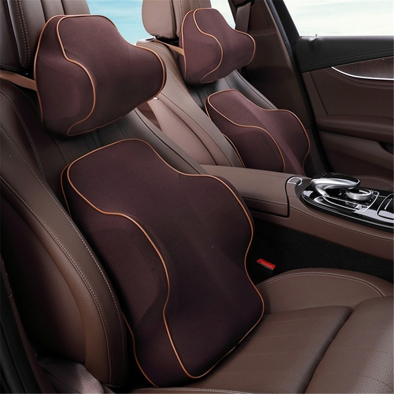 汽车头枕腰靠汽车枕头太空记忆棉腰靠垫按摩枕头抱枕靠枕护垫腰垫护颈