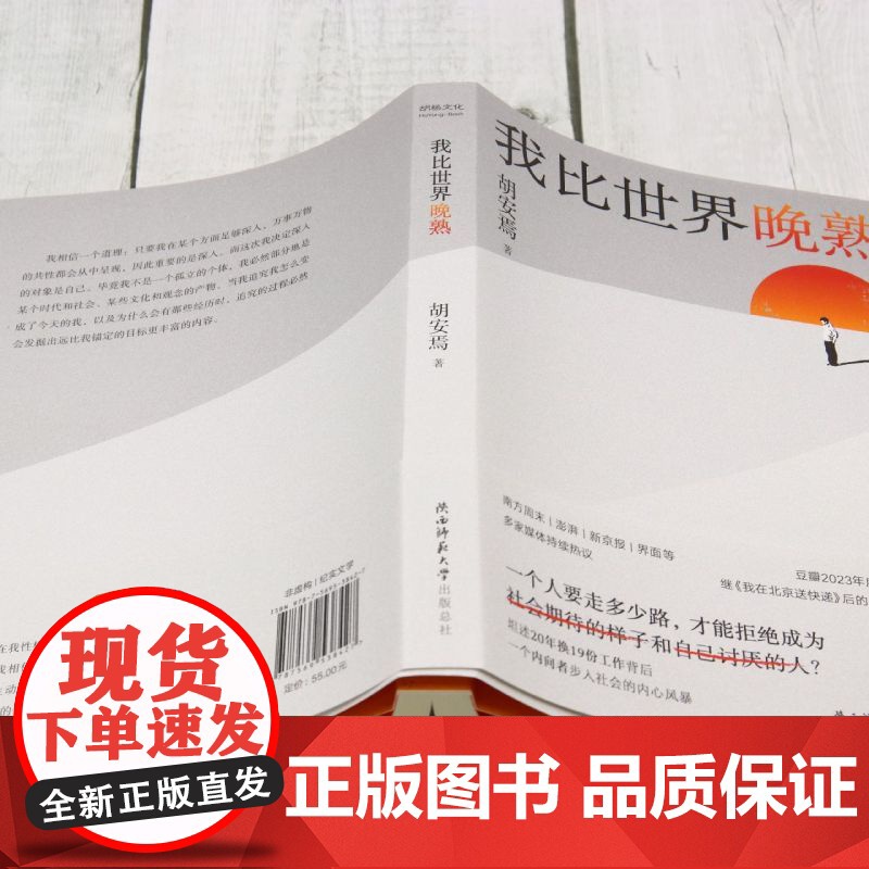 我比世界晚熟 胡安焉继《我在北京送快递》后剖析自我之作 豆瓣2023年度作者 底层打工人的十年 纪实文学 非虚构作品集高清大图