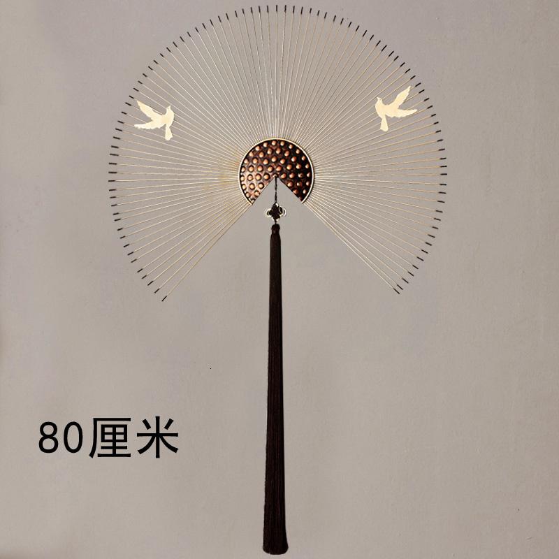 新中式客厅墙饰餐厅创意挂饰家居玄关铁艺壁挂电视沙发背景墙装饰 三维工匠 B款直径80壁饰高清大图