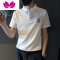 七斓夏季男士t恤polo衫短袖翻领半袖皇冠刺绣潮流潮牌简约百搭体恤帅