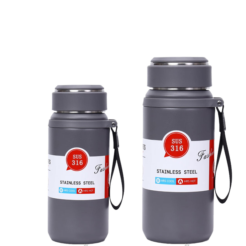 松道保温杯 大容量登山运动水壶水杯灰色800ML高清大图