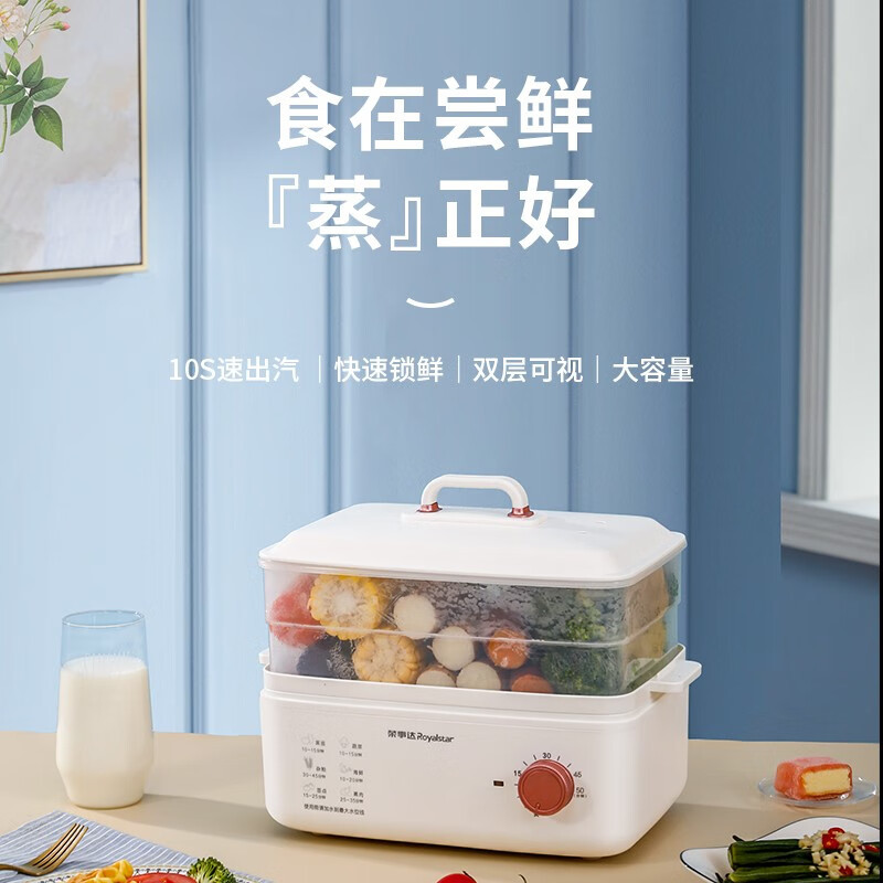 荣事达(Royalstar)多功能多用途电蒸锅早餐机 ZG081B高清大图