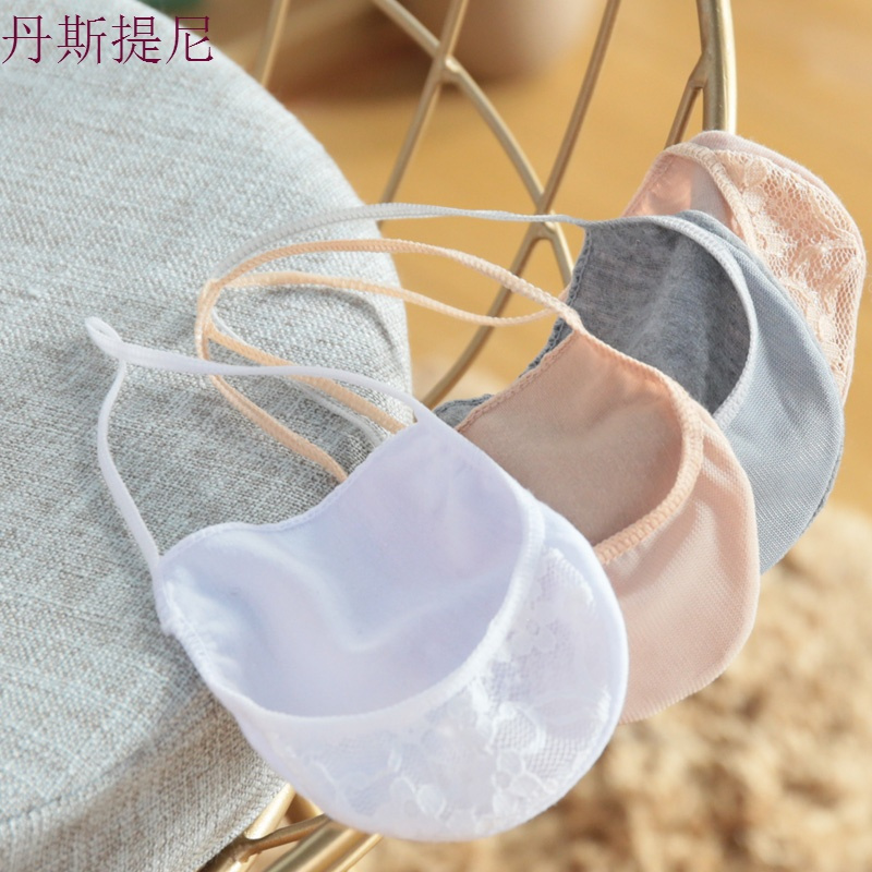 5双装包邮 极超浅口隐形带船袜 女士高跟鞋细带半脚掌纯棉袜子